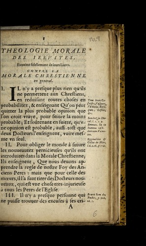 Cover for Theologie morale des Jesuites