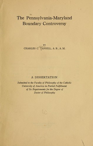 Cover for The Pennsylvania-Maryland boundary controversy