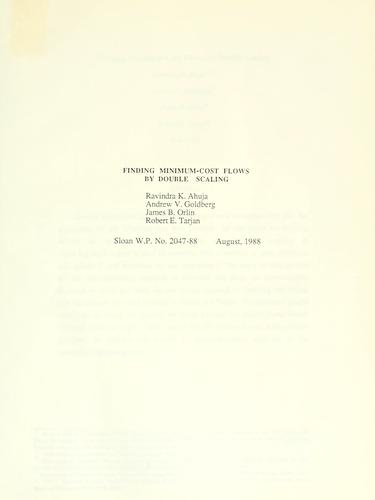 Cover for Finding minimum-cost flows by double scaling