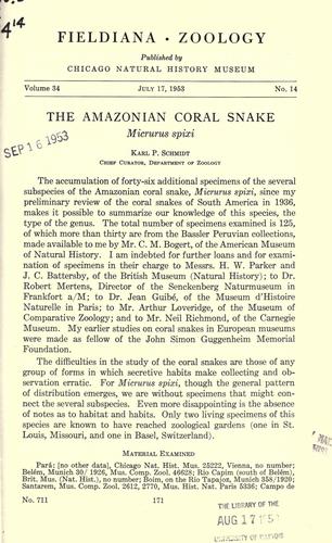 Cover for Amazonian coral snake