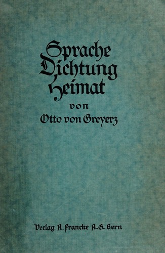Cover for Sprache, Dichtung, Heimat