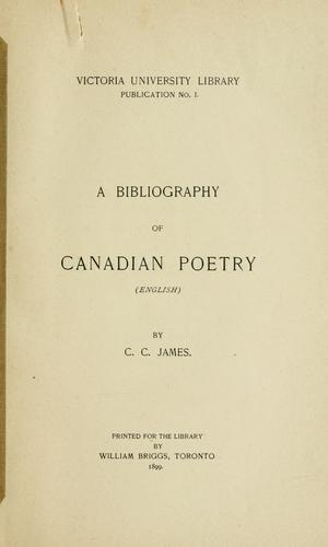 Cover for bibliography of Canadian poetry (English)