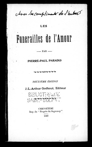 Cover for Les funérailles de l'amour