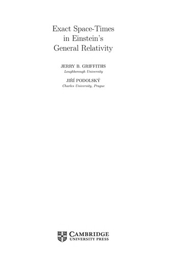 Cover for Exact space-times in Einstein's general relativity