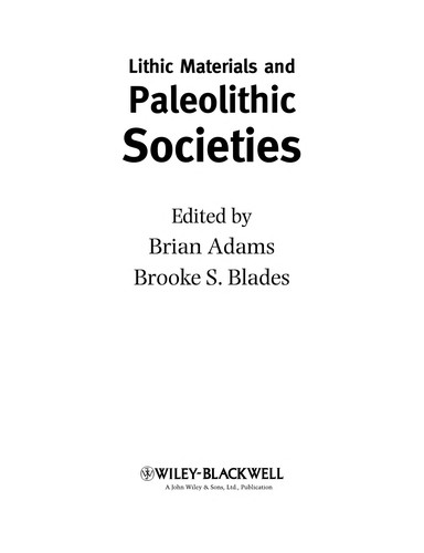 Cover for Lithic materials and Paleolithic societies
