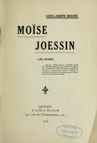 Cover for Moïse Joessin