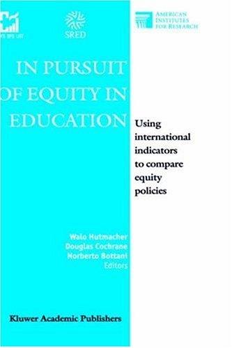 Cover for In Pursuit of Equity in Education - Using International Indicators to Compare Equity Policies