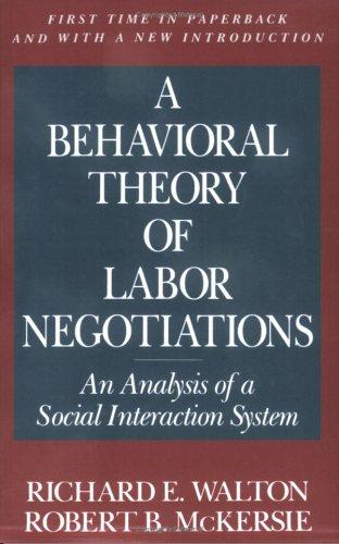 Cover for A behavioral theory of labor negotiations