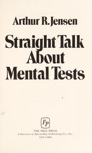 Cover for Straight talk about mental tests