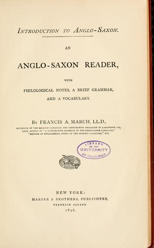 Cover for Introduction to Anglo-Saxon