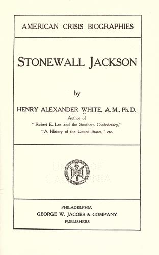 Cover for Stonewall Jackson