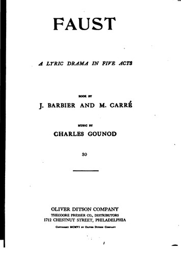 Cover for Faust: A Lyric Drama in Five Acts