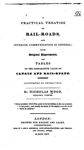 Cover for A practical treatise on rail-roads, and interior communication in general