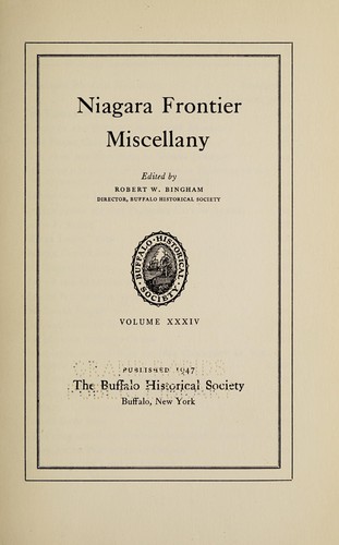 Cover for Niagara frontier miscellany