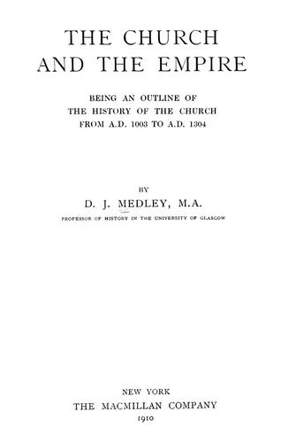 Cover for The church and the empire