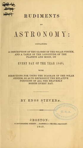 Cover for Rudiments of astronomy