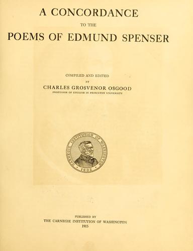 Cover for A concordance to the poems of Edmund Spenser