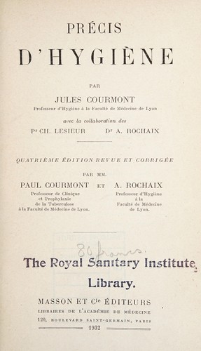 Cover for Précis d'hygiène