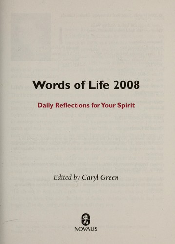 Cover for Words of life 2008