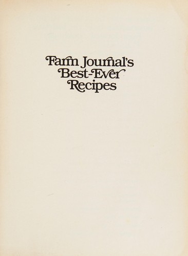 Cover for Farm journal's best-ever recipes