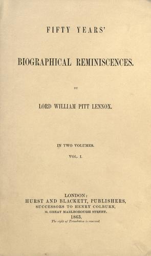 Cover for Fifty years' biographical reminiscences