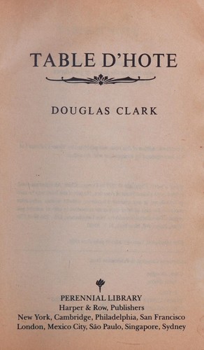 Cover for Table d'hôte