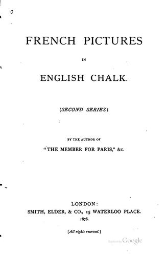 Cover for French Pictures in English Chalk: Second Series