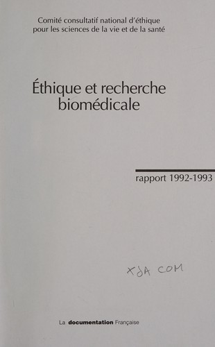 Cover for Éthique et recherche biomédicale