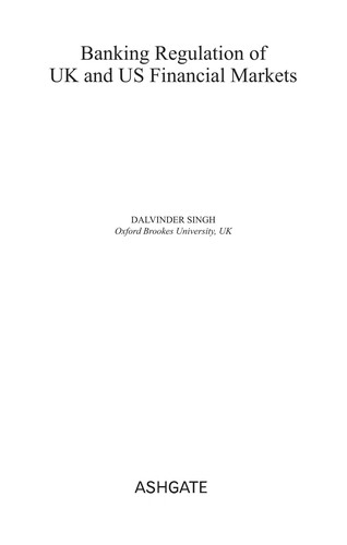 Cover for Banking regulation of UK financial markets