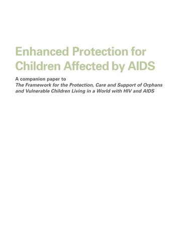 Cover for Enhanced Protection For Children Affected By AIDS