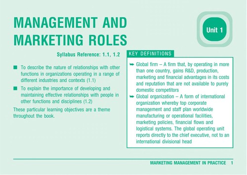 Cover for Marketing management in practice