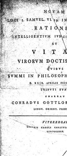 Cover for Novam loci I Samuel VI 19 interpretandi rationem intelligentium iudicio proponit