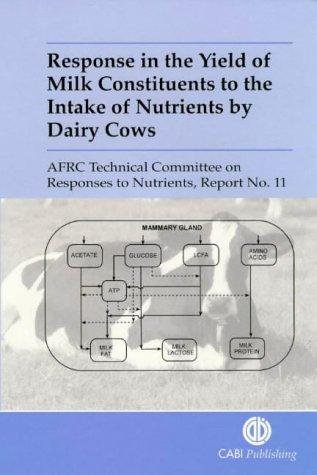 Cover for Responses in the yield of milk constituents to the intake of nutrients by dairy cows.