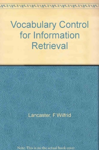Cover for Vocabulary control for information retrieval