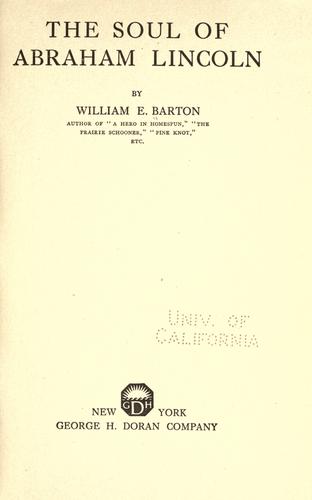 Cover for The soul of Abraham Lincoln