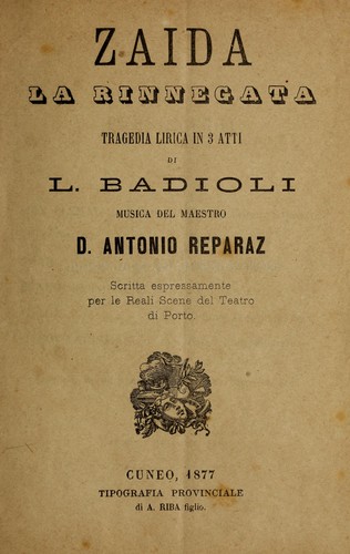 Cover for Zaida, la rinnegata