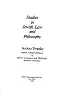 Cover for Studies in Jewish law and philosophy