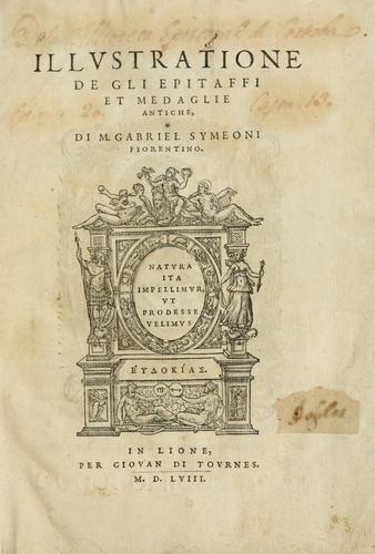 Cover for Illvstratione de gli epitaffi et medaglie antiche