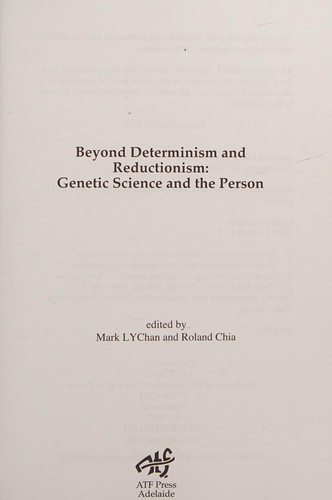 Cover for Beyond determinism and reductionism