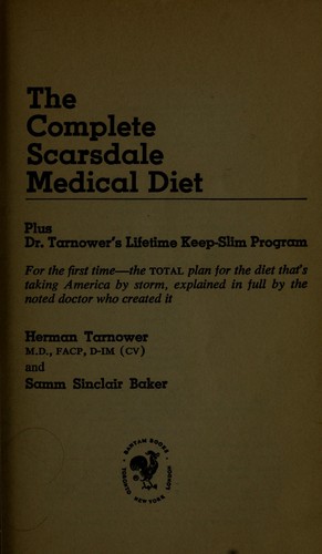 Cover for The Complete Scarsdale Medical Diet