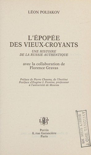Cover for L' épopée des vieux-croyants