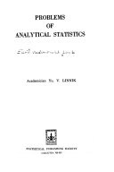 Cover for Problems of analytical statistics