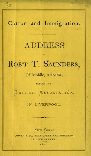 Cover for Cotton and immigration.
