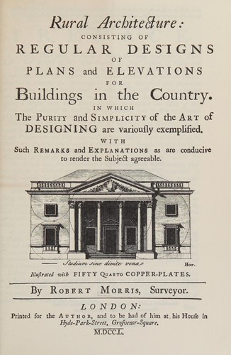 Cover for Rural architecture