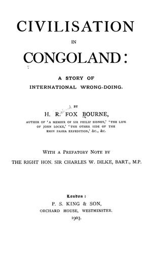 Cover for Civilisation in Congoland
