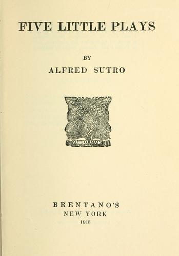 Cover for Five little plays