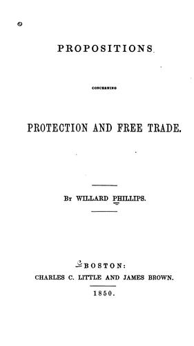 Cover for Propositions Concerning Protection and Free Trade