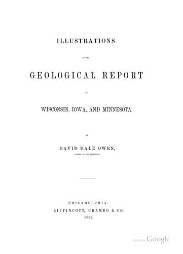 Cover for Report of a geological survey of Wisconsin, Iowa, and Minnesota