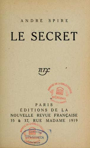 Cover for Le secret ...