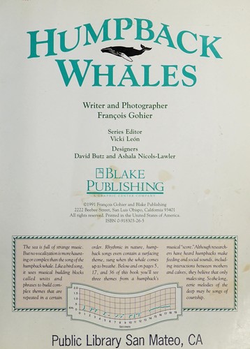 Cover for Humpback Whales (Marine Life Srs.)